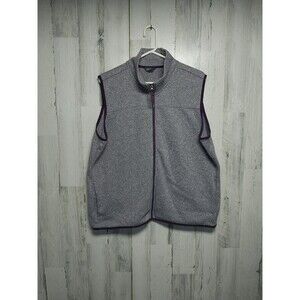 Eddie Bauer Women's 2XL Purple Marled Full Zip Up Knit Vest Sweater